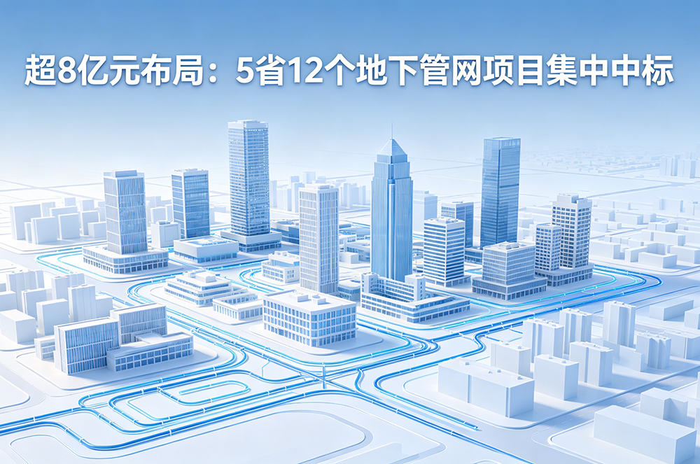 超 8 亿元布局:5省12个地下管网项目集中中标