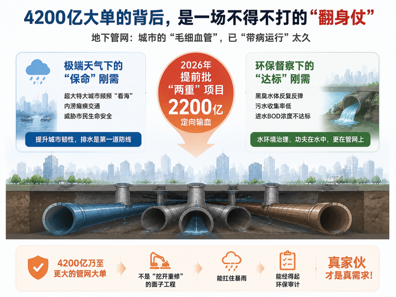 继4200亿管网大单后,智慧排水如何接住“十五五”第一波泼天富贵?