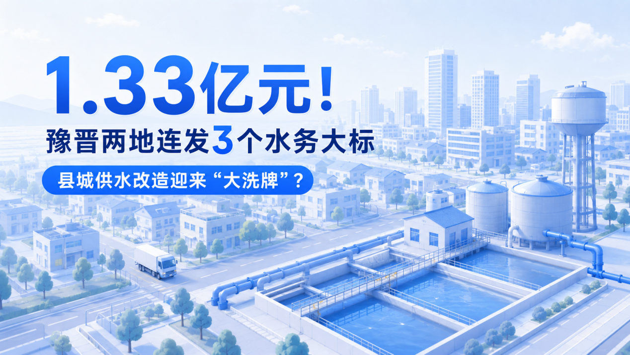 1.33亿元!豫晋两地连发3个水务大标,县城供水改造迎来“大洗牌”?