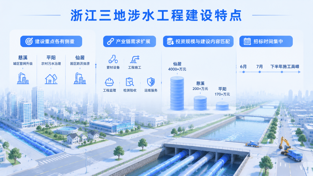 超6400万!浙江三地密集释放涉水工程大单,雨污改造与防洪排涝同步提速2