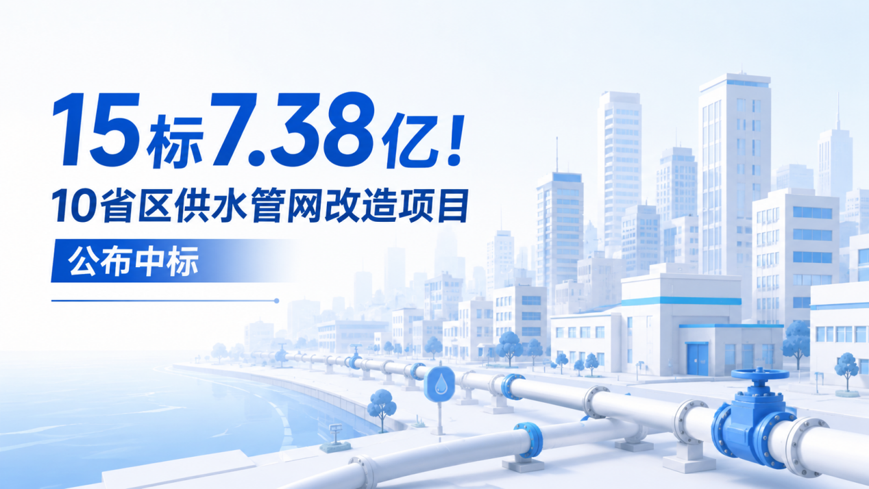 15标7.38亿!10省区供水管网改造项目公布中标