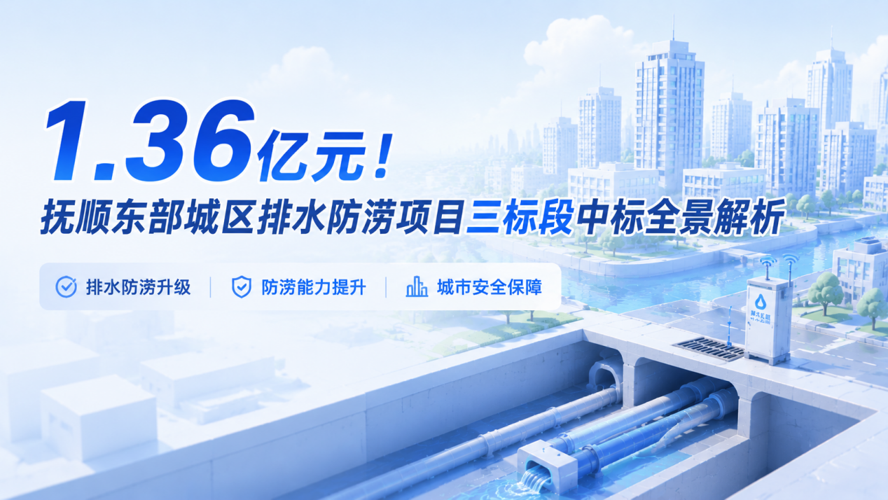 <br/>1.36亿元!抚顺东部城区排水防涝项目三个标段中标全景解析
