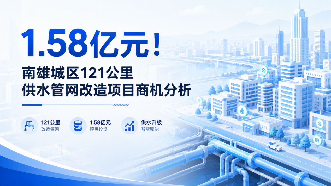 1.58亿元!南雄城区121公里供水管网改造项目商机分析 (1)