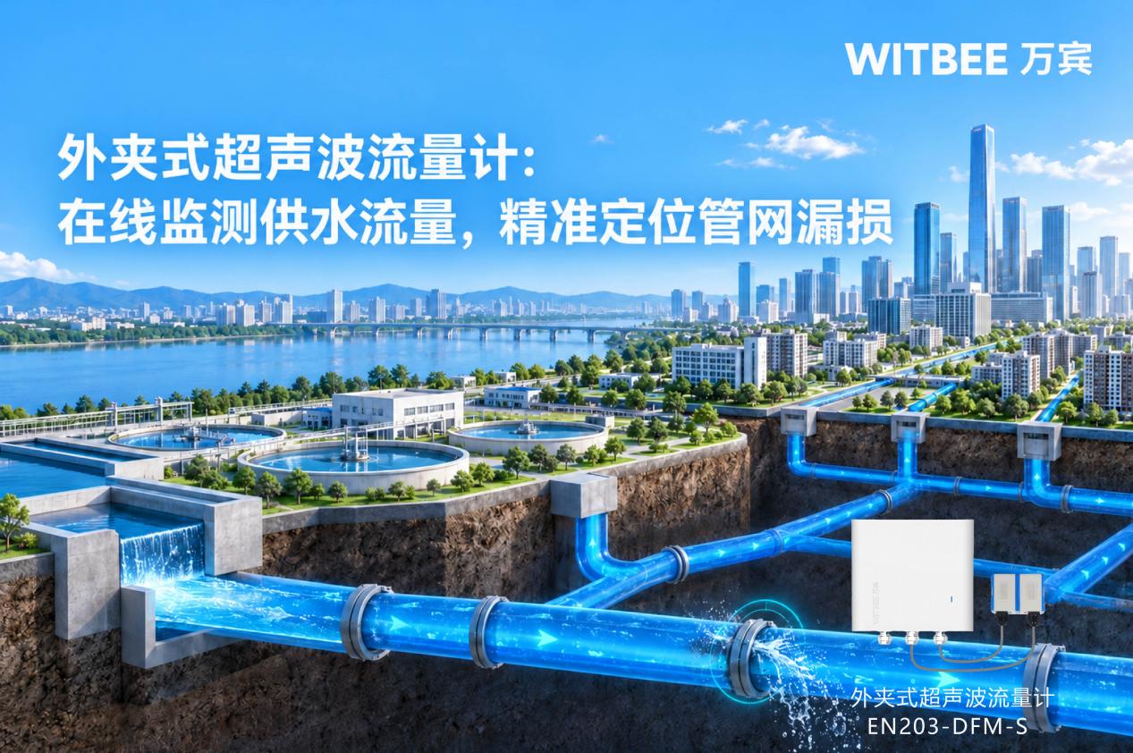外夹式超声波流量计:在线监测供水流量,精准定位管网漏损