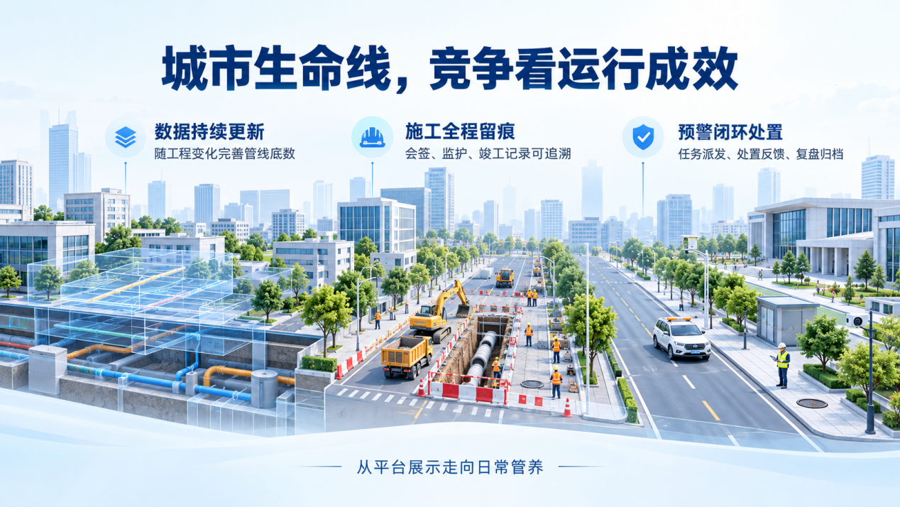 城市生命线下一步看什么?数据持续更新、施工全程留痕、预警闭环处置