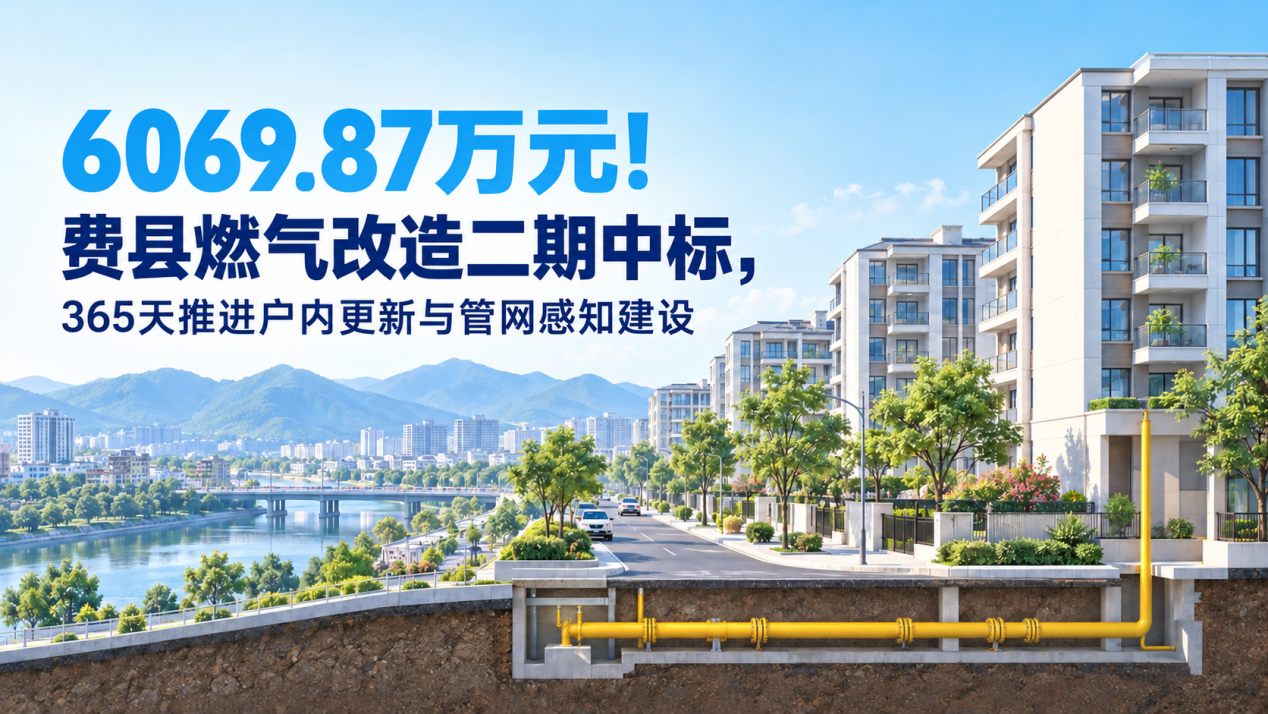 6069.87万元!费县燃气改造二期中标,365天推进户内更新与管网感知建设