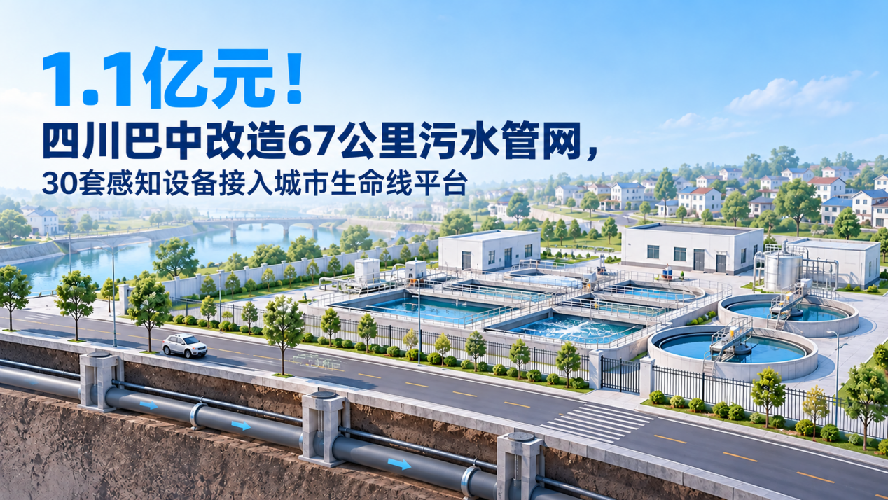 1.1亿元!四川巴中改造67公里污水管网,30套感知设备接入城市生命线平台